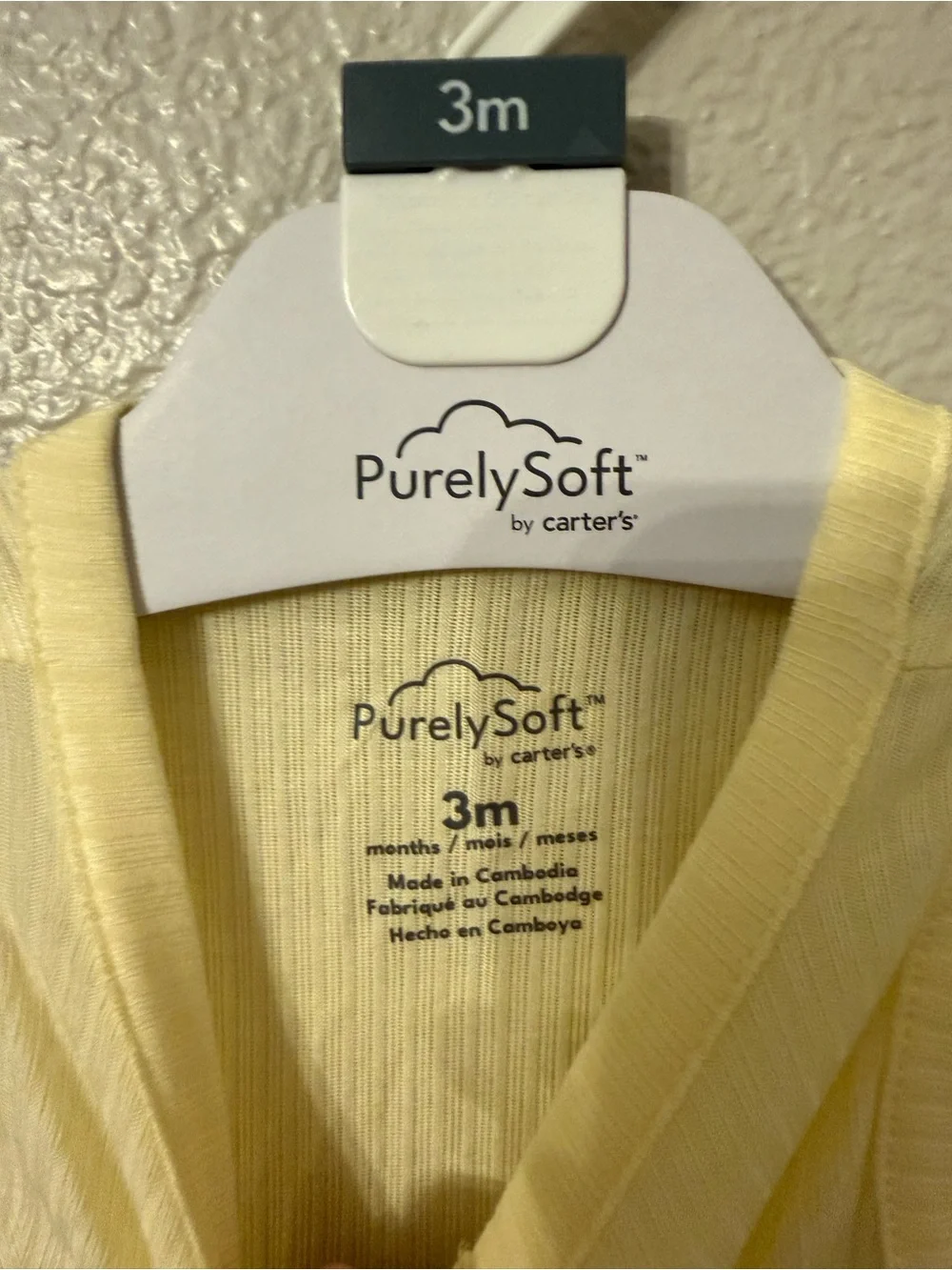 Carter's Soft Yellow Ribbed Sleeveless Baby Romper